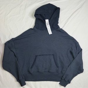 American Eagle  Blue Front Pocket Cropped Oversized Hoodie Size XS A030723